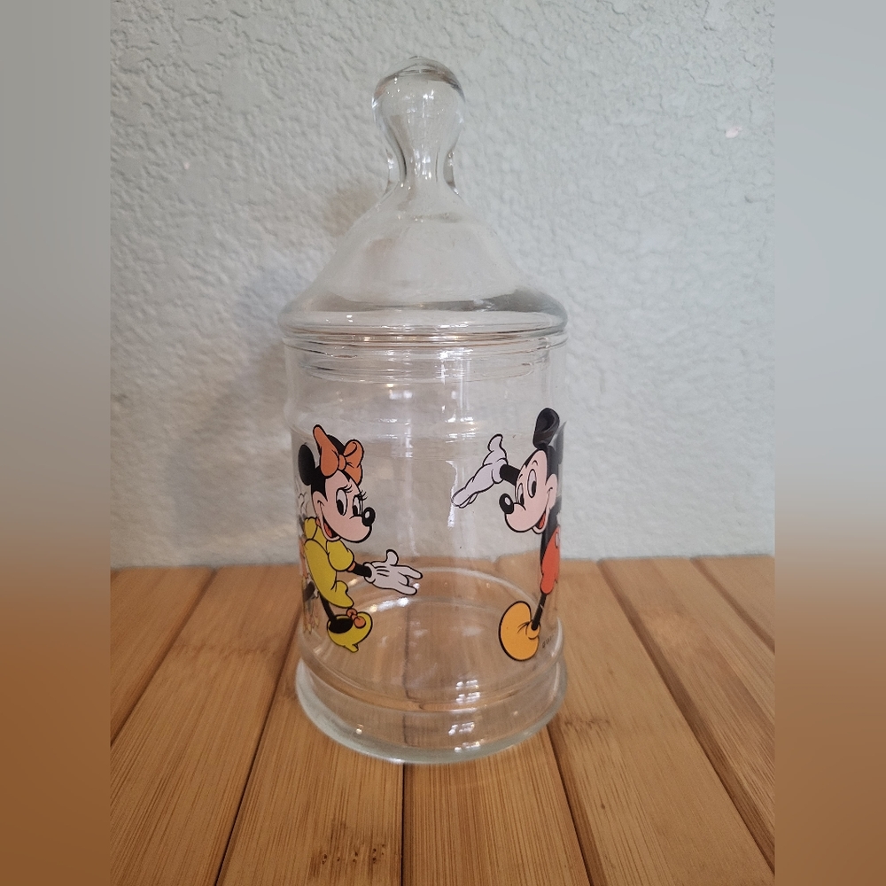 Vintage 80s Disney Mickey and Minnie candy jar
